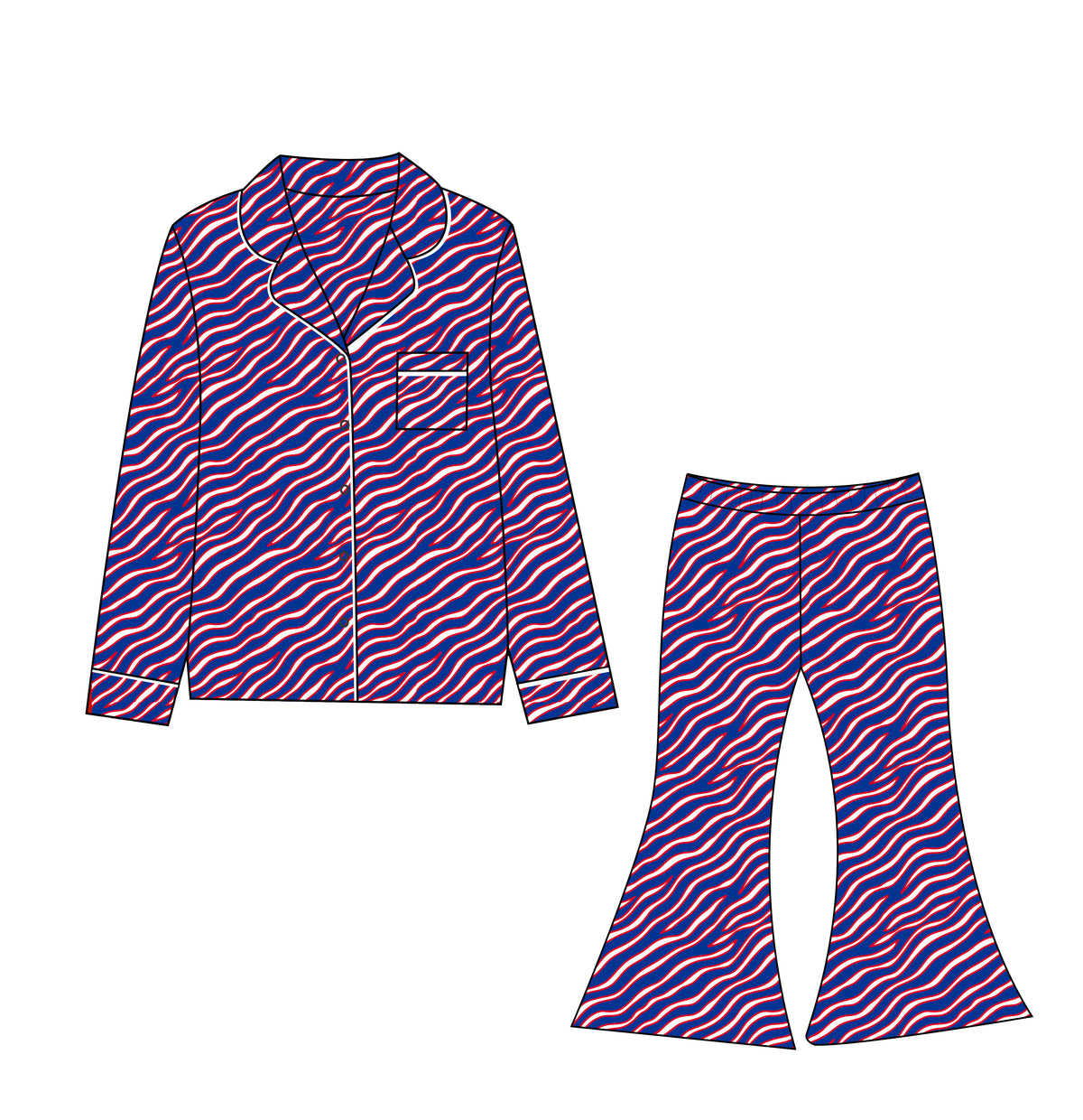 PRESALE: Victory Stripes | Flared Pant Set (Est. Ship Date 10/1)