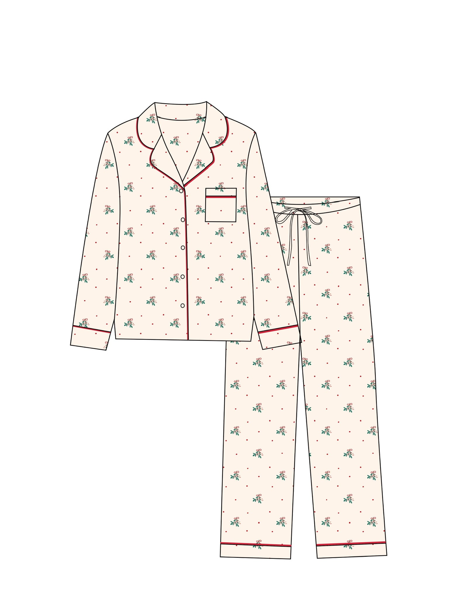 PRESALE: Merry Mistletoe | Women's Long Sleeve Pant Set (Est. Ship Date 11/10)