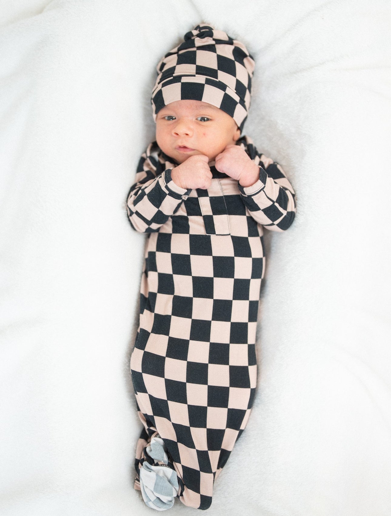 Checkmate | Knotted Gown + Beanie