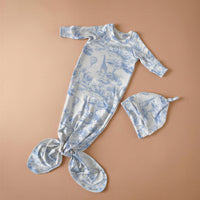 Baby Blue Safari | Knotted Gown + Beanie