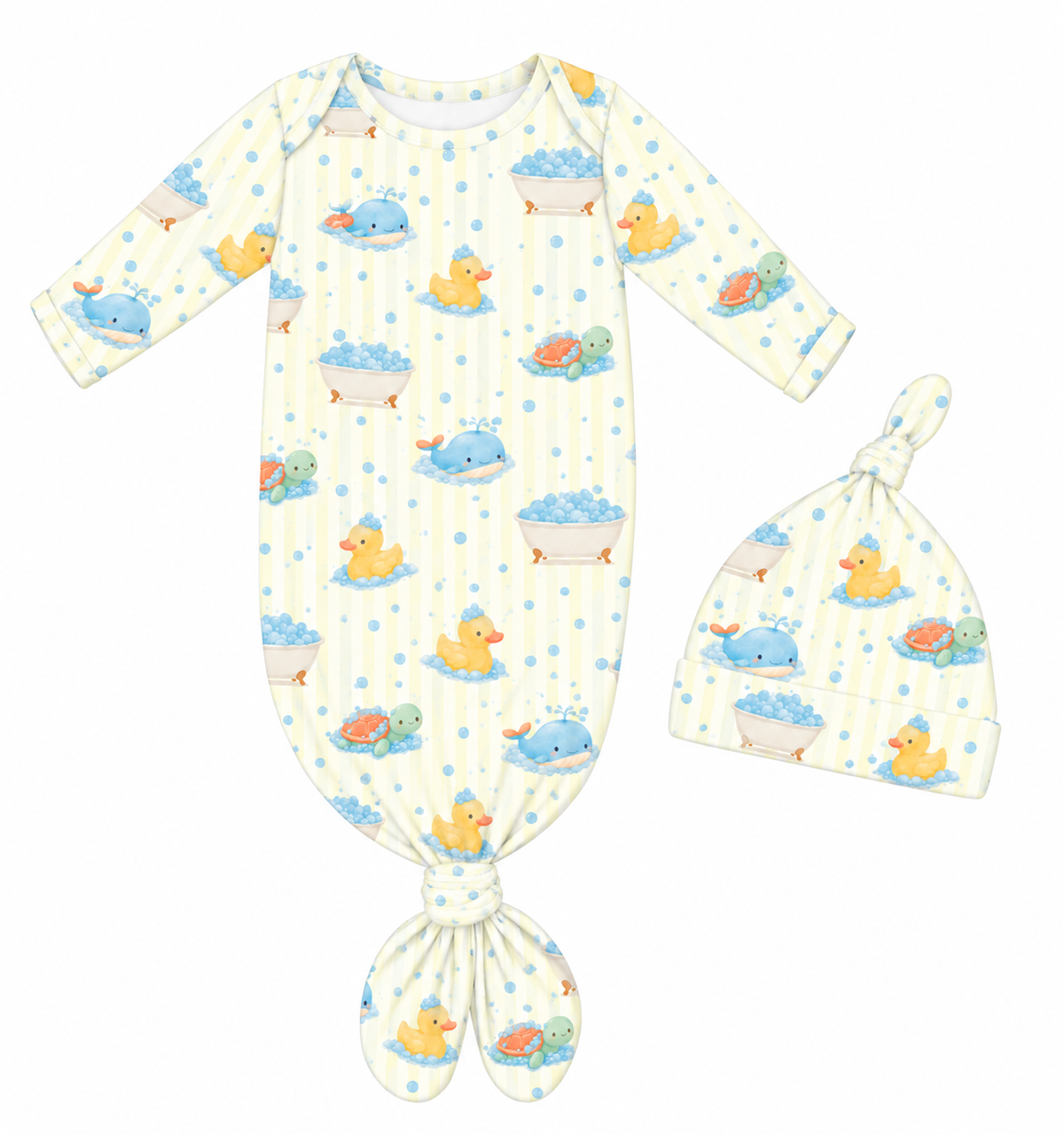 Splish Splash | Knotted Gown + Beanie